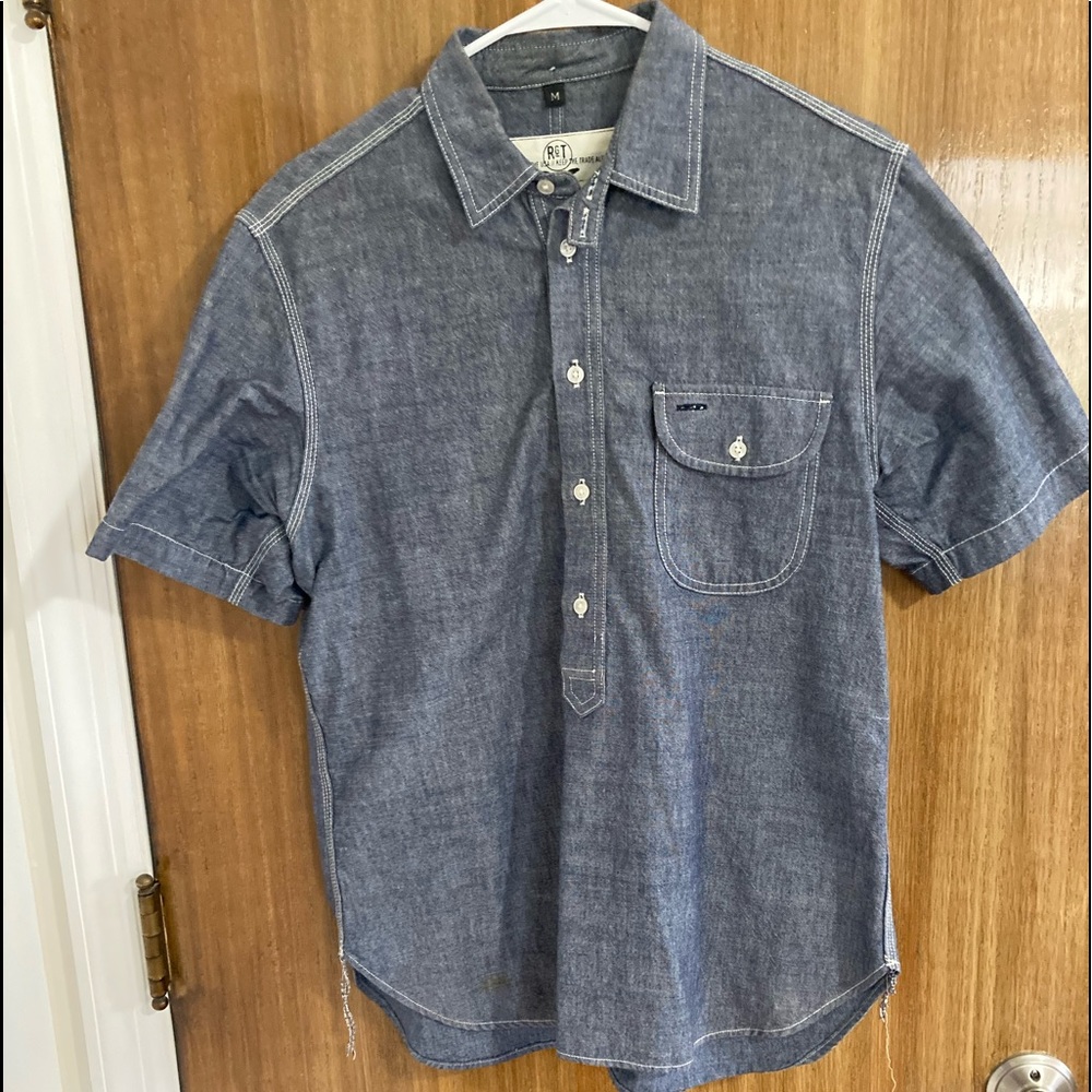 Rogue Territory Popover Japanese Chambray short sleeve shirt Medium